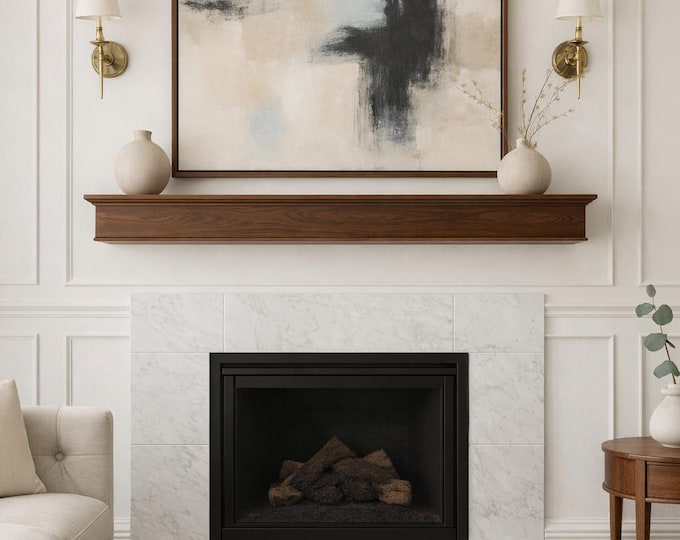 Walnut Fireplace Mantel, Floating Shelf, Bedroom Shelving, Bathroom Shelves, Custom Mantel, Modern Mantel, Wood Beam, Wooden Shelf