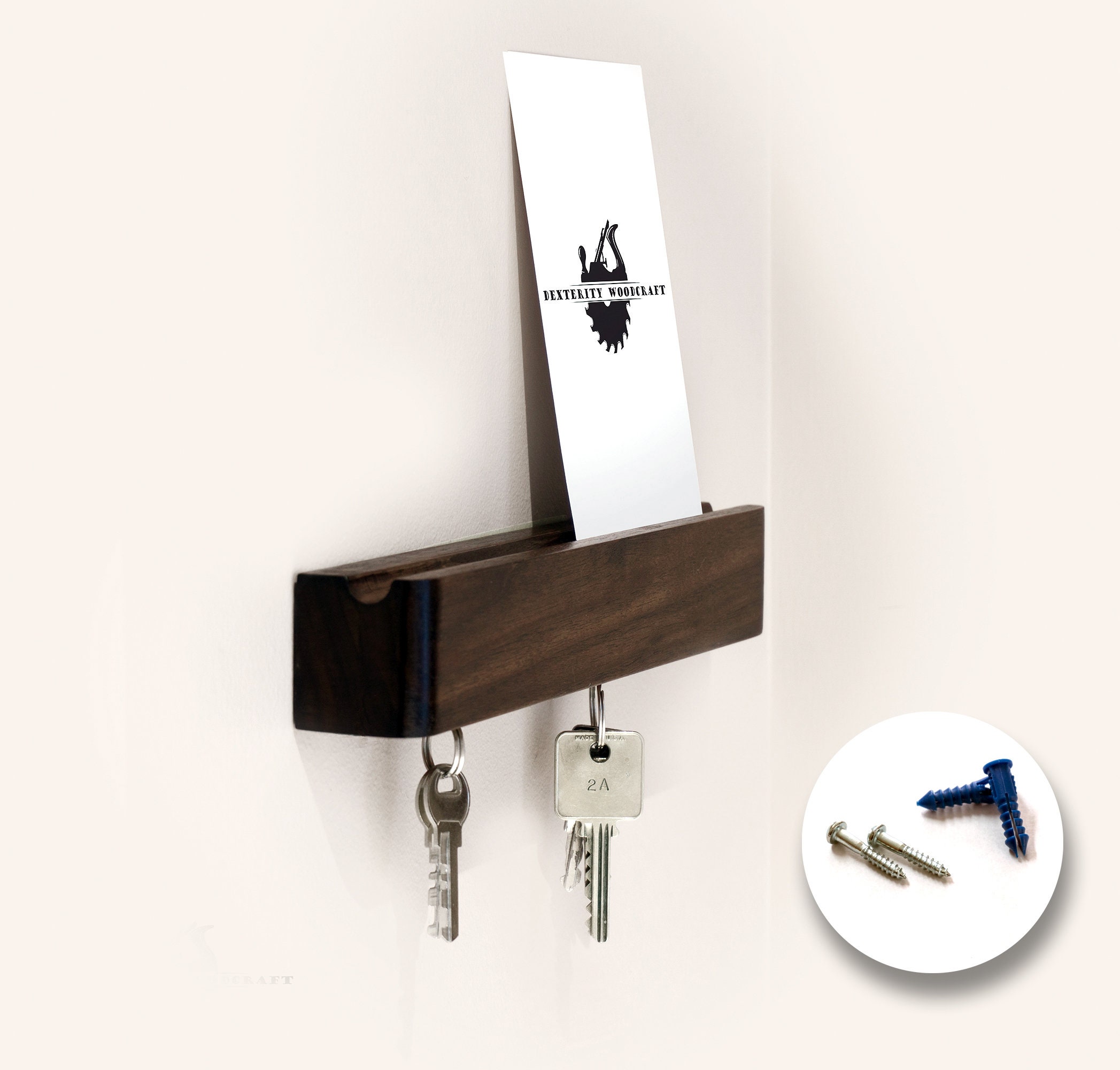 Walnut Key Holder Key Holder for Wall Wall Mounted Etsy Canada