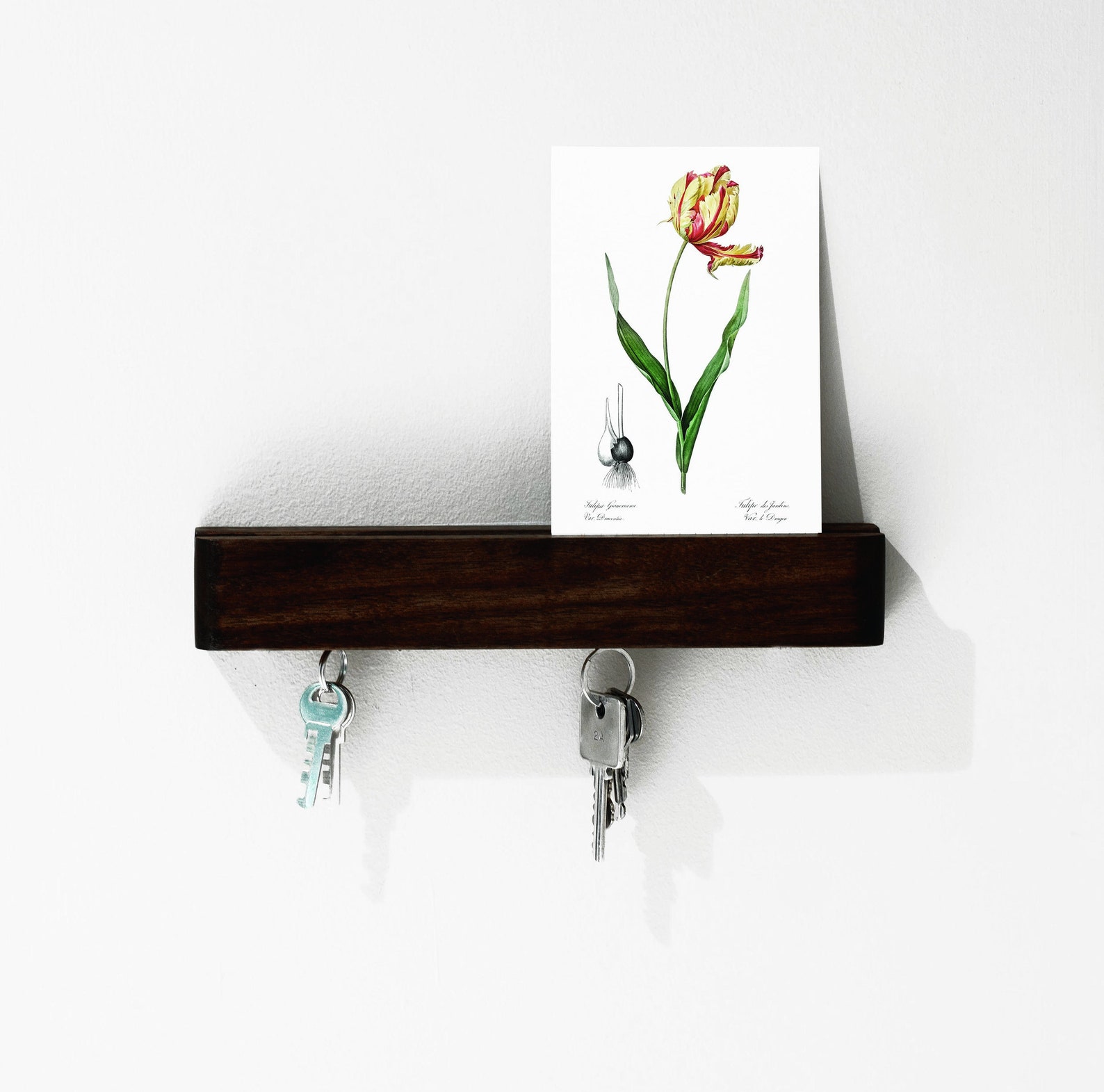 Walnut Key Rack Magnetic Walnut Key Holder, Key Holder for Wall, Wall Mounted, Home ...