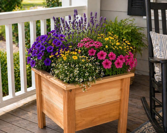 Solid Cedar Outdoor Planter | Raised Garden Box