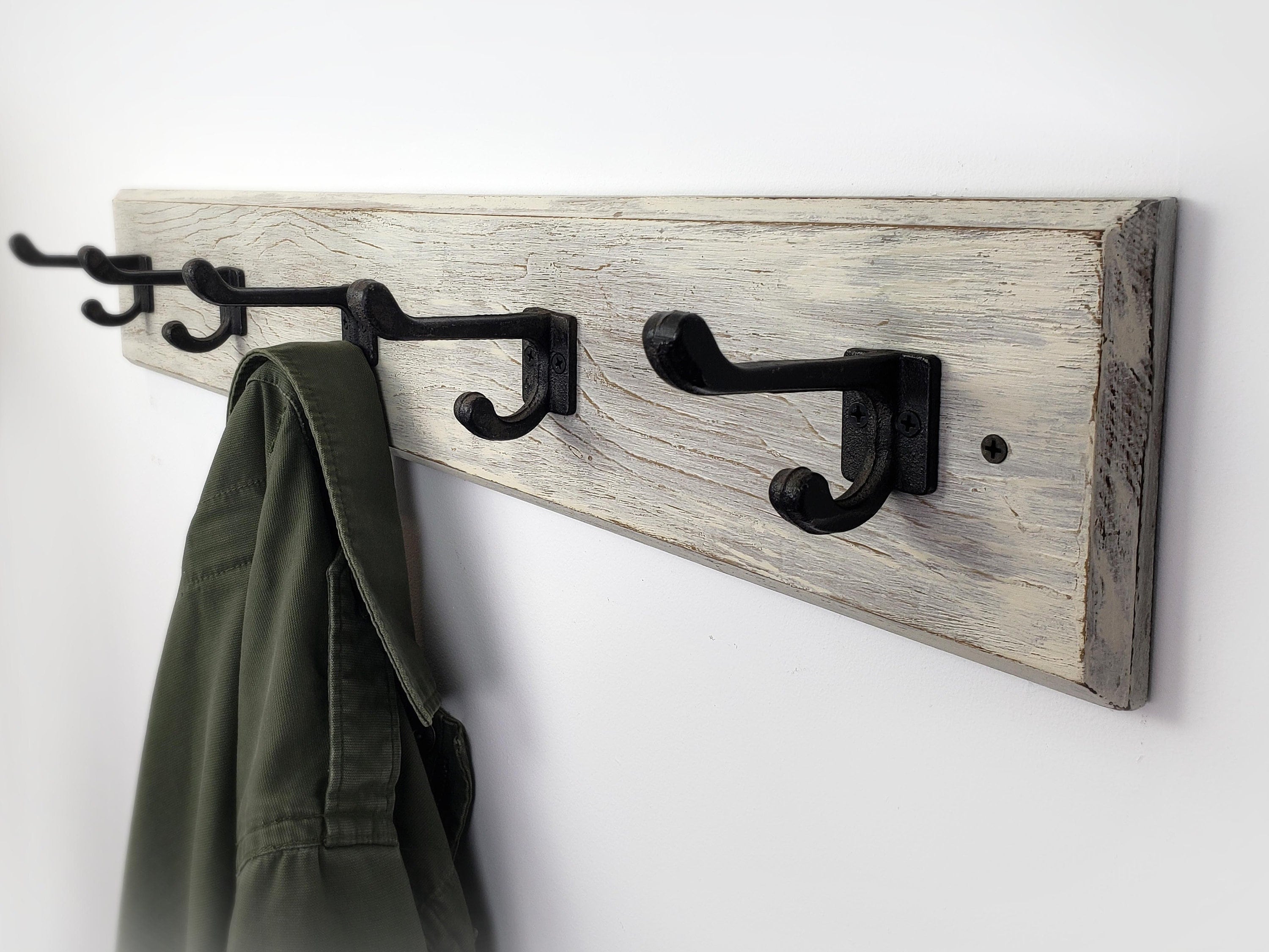 Modern and Rustic Entryway Coat Rack 34 Inches/5 Hooks, Wall Coat Rack,  Bathroom Towel Rack, Coat Rack With Shelf, Rustic Coat Rack 