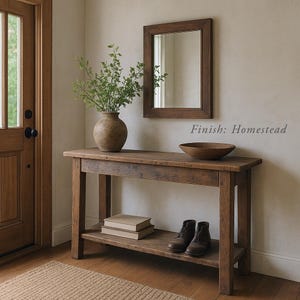 Table console en bois rustique pour entrée, table console rustique Table console de ferme étroite personnalisée, table de couloir, console de ferme étroite