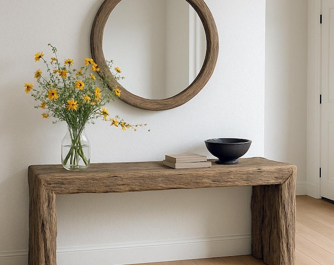 Rustic Pine Console Table – Handmade Entryway Table, Farmhouse Console, Weathered Aesthetic