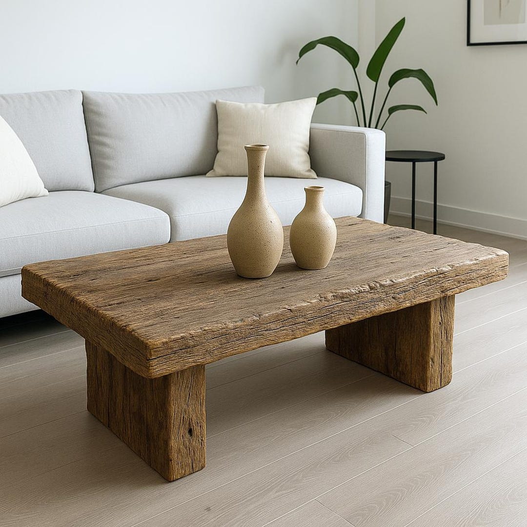 Rustic Low Table Rustic Coffee Table – Rustic Low Table – Weathered Finish for Modern or ...