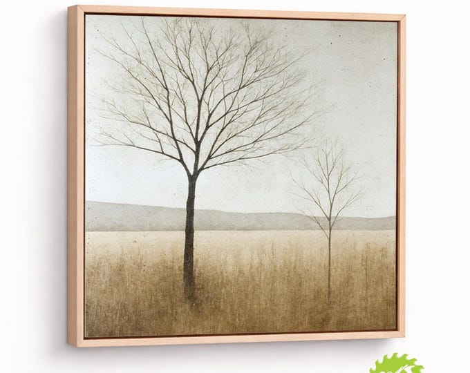 Minimalist Tree Wall Art, Neutral Landscape Print, Scandinavian Decor, Japandi Wall Art, Modern Nature Artwork