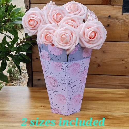 Flower/ Bouquet / Vase Box Template SVG Etsy UK