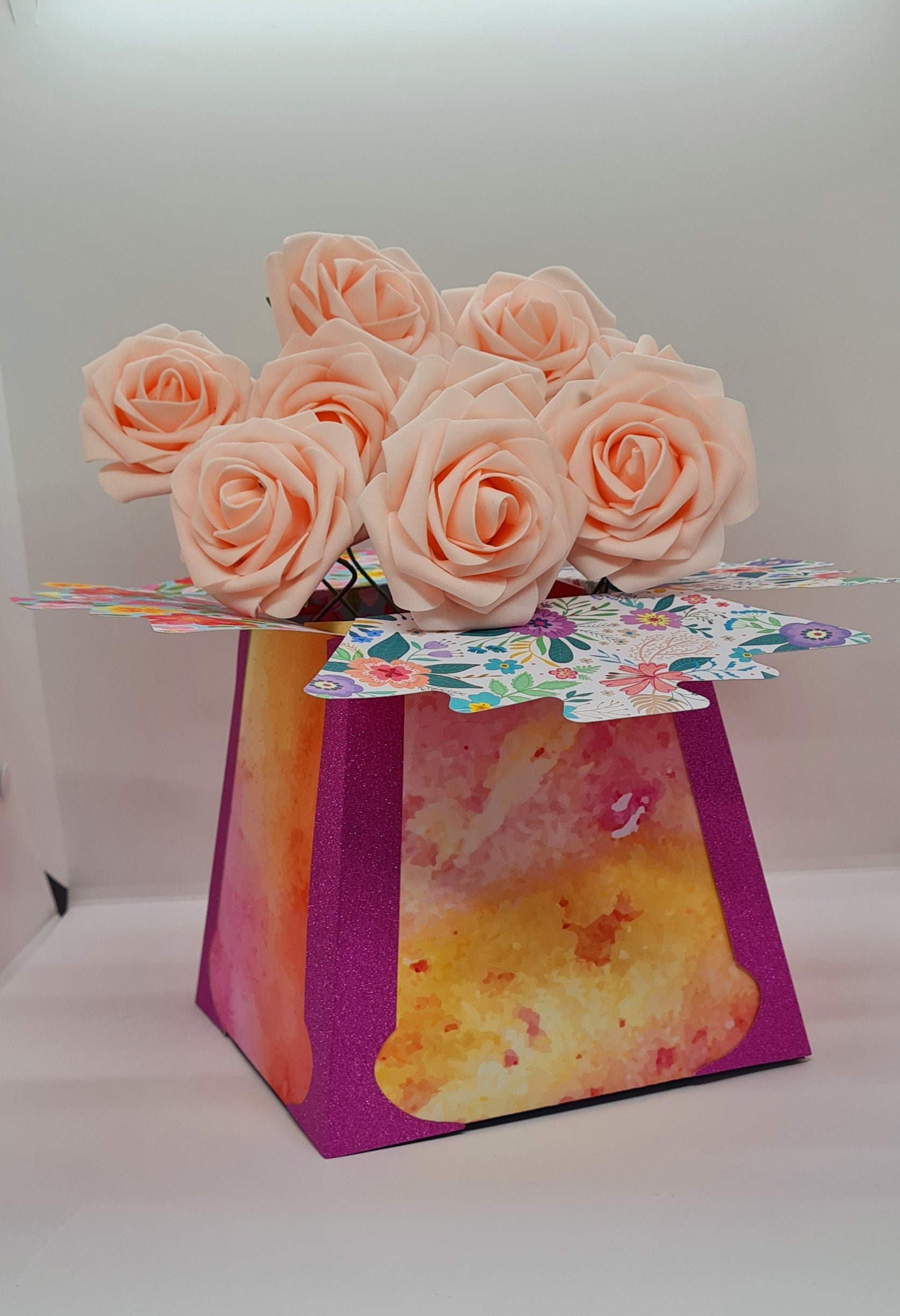 Flower Box SVG With Overlays Florist Box SVG Flower Bouquet Etsy