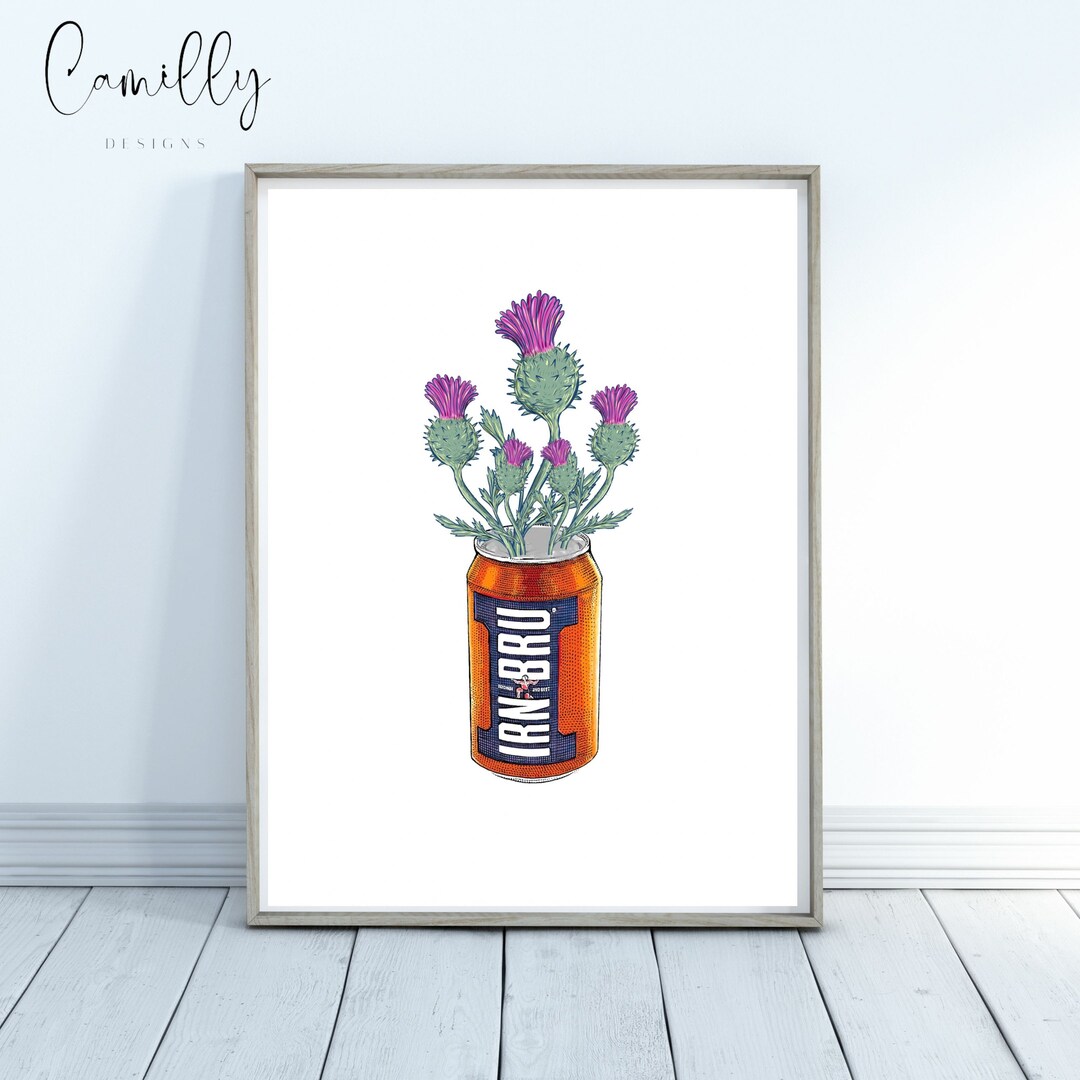 Irn Bru Thistle Wall Art Scottish Print Scotland Etsy UK