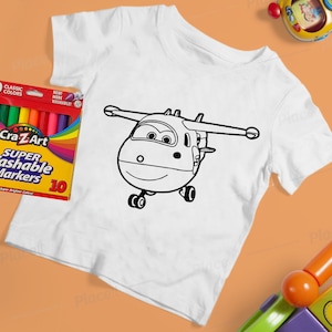 SUPER Wings KIDS Coloring Shirts w/ MARKERS!