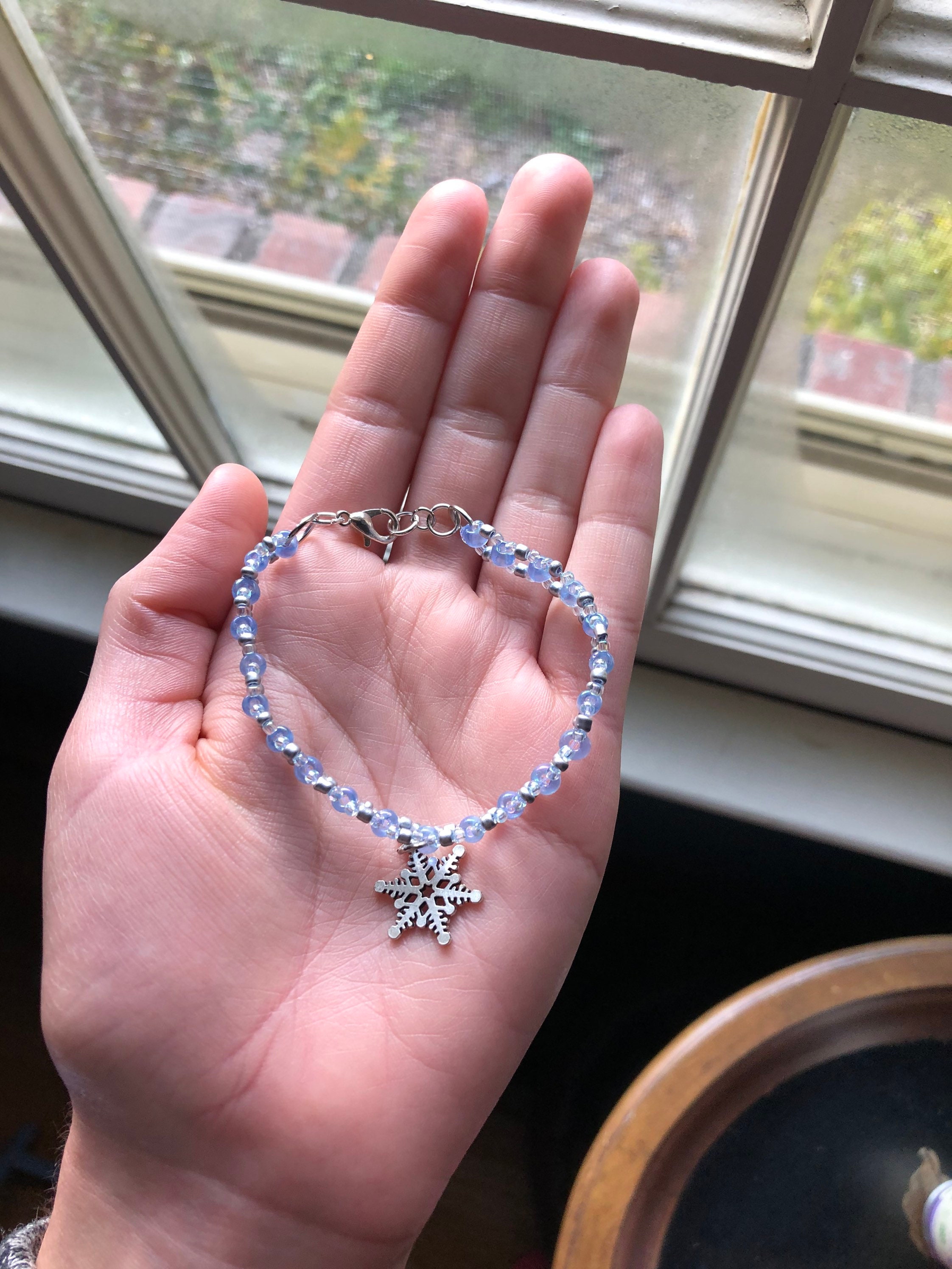 Snowflake Bracelet Snowflake Charm Bracelet Winter Bracelet | Etsy