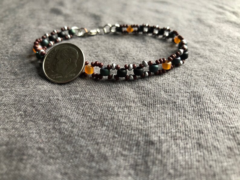 CoralGreen-GreyBlack Beaded Bracelet Colorful Bracelet