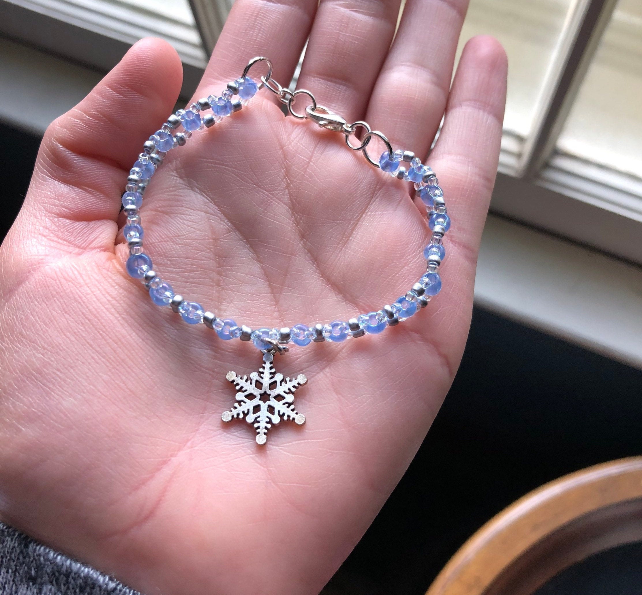 Snowflake Bracelet Snowflake Charm Bracelet Winter Bracelet | Etsy