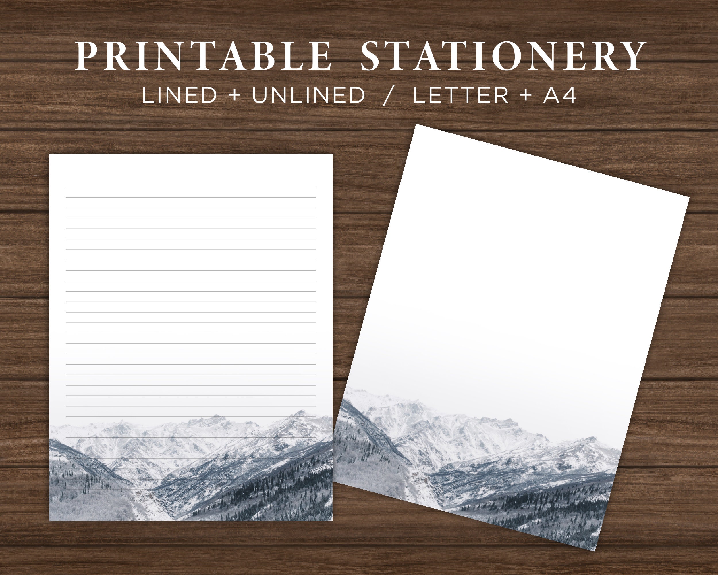 Mountain Printable Stationery Paper / Nature Printable - Etsy Singapore