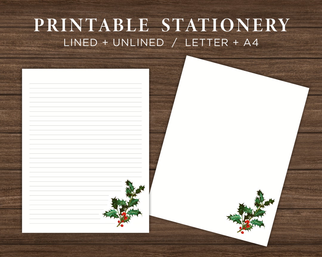 Free Printable Holly Stationary