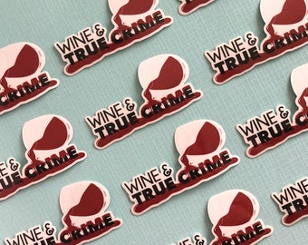 Wine and True Crime Transparent Sticker for true crime lovers