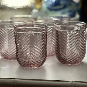 Purple Chevron Glasses (Sold in Pairs)