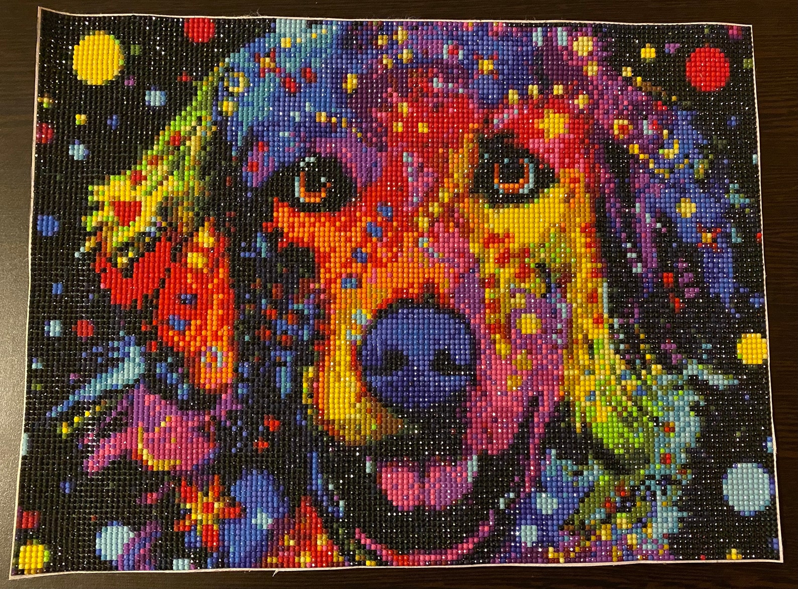 Finished colorful dog diamond dot art etsy