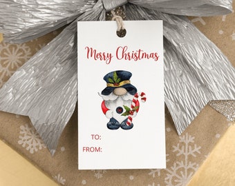 Santa Gnome Christmas Gift Tags, Holiday Gift Tags, Christmas Labels, Christmas Printables, Santa Gift Tag For Christmas Wrapping, Printable