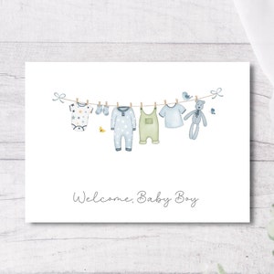 Baby Shower Card, New Baby Card For Newborn Baby Boy, Printable
