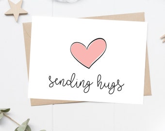 Sending Hugs Card, Condolence Card, Pet Sympathy Card, Encouragement Card, Get Well Soon, Missing You, Printable