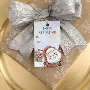 Christmas Tags, Merry Christmas Holiday Gift Tags, Christmas Stickers,Santa Tags, Printable, Instant Download