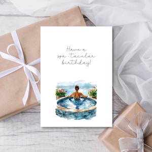 Cartão de aniversário de spa, Cartão de aniversário espetacular para namorada, Cartão de aniversário de esposa, Para imprimir, Download instantâneo