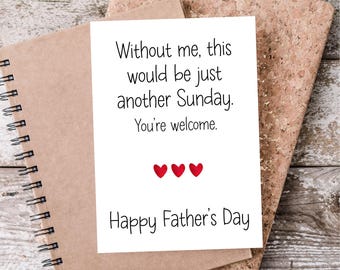 Tarjeta divertida para el Día del Padre: de un hijo o hija (imprimible, descarga instantánea)