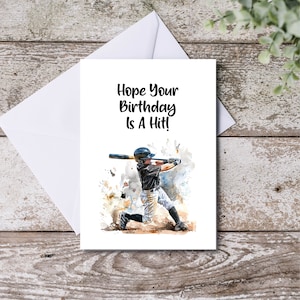 Biglietto di auguri per bambini, biglietto di auguri Batter Up, biglietto di auguri per giovani appassionati di baseball, stampabile, download immediato