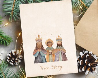Printable Christmas Cards: Three Wisemen (Printable, Instant Download)