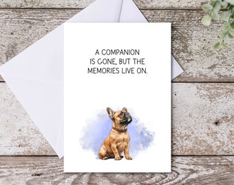 Fawn French Bulldog Condolence Card, Frenchie Sympathy Card, Pet Loss, Dog Sympathy Card, Dog Mom, Dog Dad, Printable
