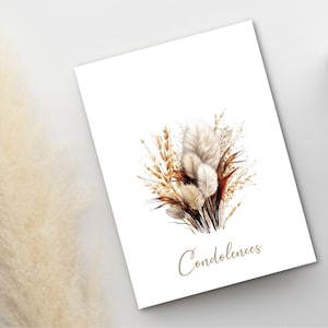 Carte de condoléances, carte de sympathie aquarelle, carte de deuil pour papa, carte de condoléances pour maman, imprimable, téléchargement immédiat