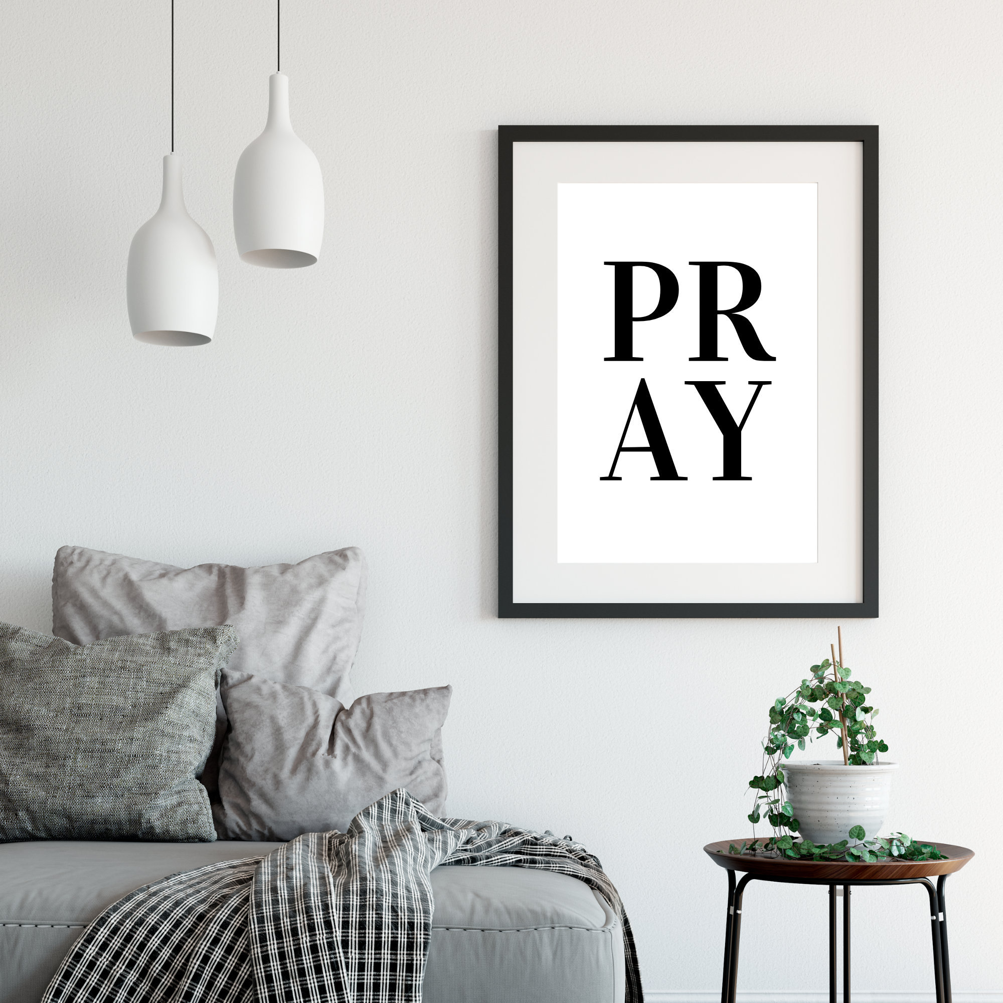 Pray Printable Wall Art Christian Wall Art Christian Etsy