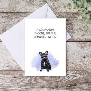 Schwarze französische Bulldogge Beileid Karte, Schwarze Frenchie Beileid Karte, Haustier Verlust, Hund Sympathie Karte, Hund Mama, Hund Papa, Printable