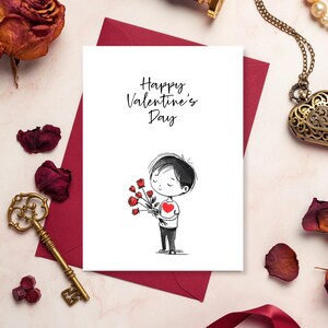 Tarjeta romántica de San Valentín para tu novio, tarjeta para tu esposa, tarjeta para tu novia, tarjeta imprimible de San Valentín, descarga instantánea