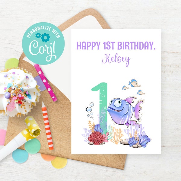 Fish Birthday Card - Etsy
