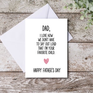 Divertente biglietto d'auguri per la festa del papà, carta regalo per la festa del papà del figlio o della figlia, stampabile, scaricabile immediatamente.