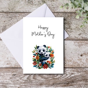 Carte de fête des mères panda pour maman, carte de fête des mères piquante, carte-cadeau de maman, carte de fête des mères unique pour grand-mère, imprimable, téléchargement immédiat