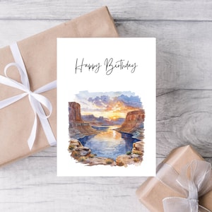 Carte d'anniversaire Lake Powell Sunrise, carte-cadeau d'anniversaire de petit ami, carte d'anniversaire Lake Life pour papa, imprimable, téléchargement immédiat