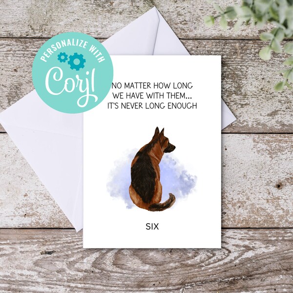 Pet Condolence Card for German Shepherd Etsy