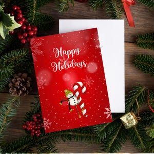 Carte de vœux drôle, carte de joyeuses fêtes, carte de Noël de bonhomme de neige, carte de Noël moderne, imprimable, téléchargement immédiat