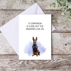 Dobermann Beileid Karte, Dobermann Beileid Karte, Hund Verlust, Haustier Verlust, printable, Instant Download