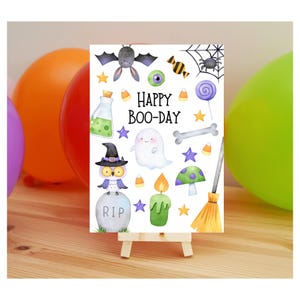 Carte d'anniversaire Halloween, carte d'anniversaire octobre, jolie carte d'anniversaire, Happy Boo Day, carte d'Halloween, imprimable, téléchargement immédiat