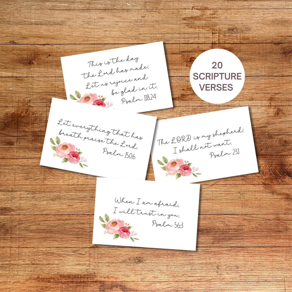 Bible Verses, New Believer Gift Set of 20, Bible Verses for New Christian, Baptism Gift ...