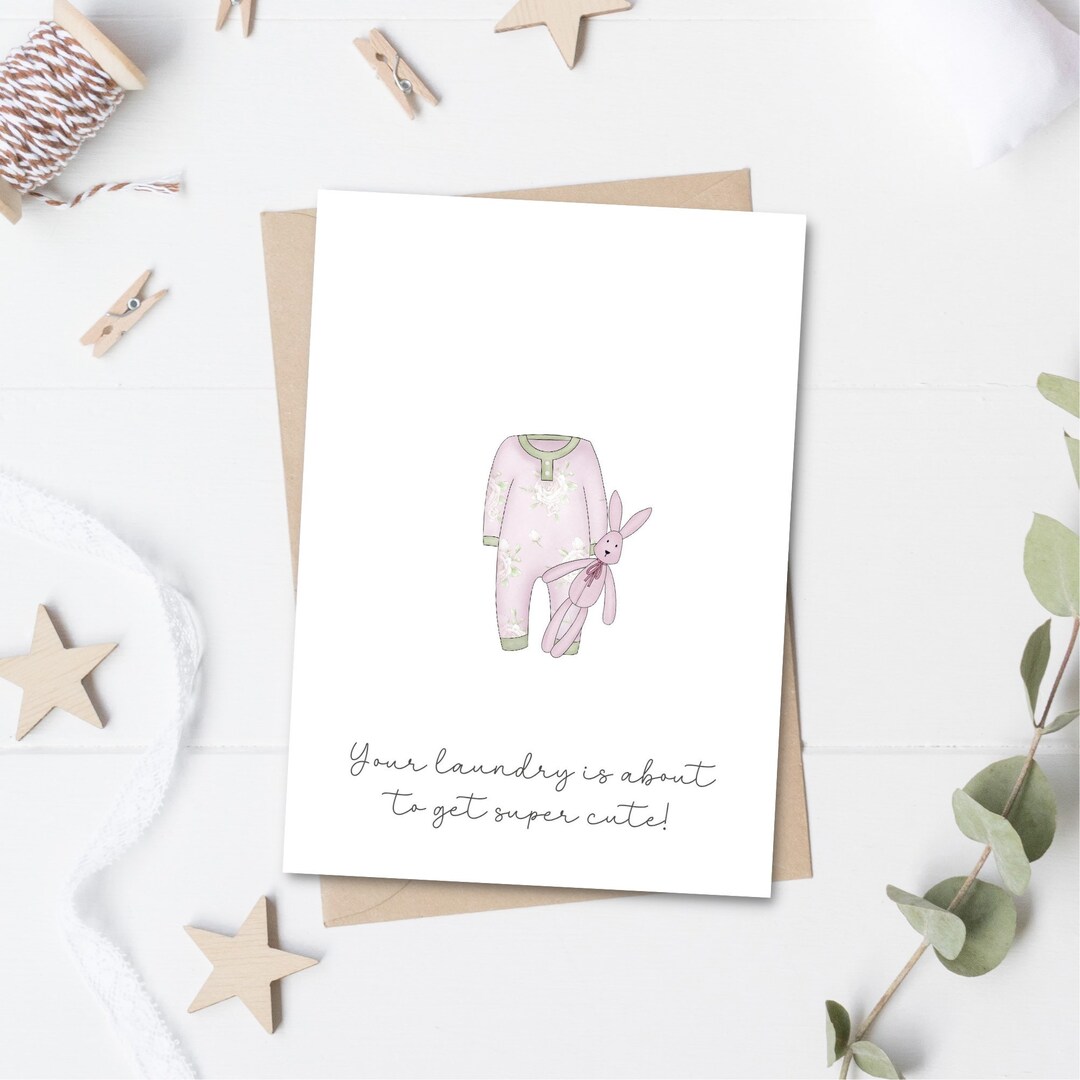 Printable Pink Baby Shower Card New Baby Girl Card Newborn - Etsy