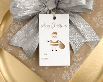 Etichette regalo di Buon Natale: Nero e Oro (stampabili, download immediato)