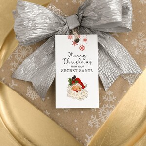 Vintage Secret Santa Gift Tags: Printable Christmas Holiday Tags (PDF & JPG)