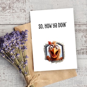 Also How Ya Doin' lustige Karte, Freundschaftskarte, gute Besserung Karte, Karte, nur weil Karte, halten Sie in Kontakt Karten, druckbar, sofort Download