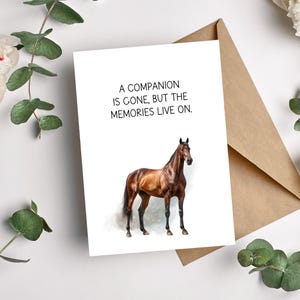 Pferd Beileid Karte, Bay Pferd Sympathy Card, Haustier Verlust, Pferd Trauerfall, printable, Instant Download
