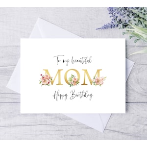 Mom Birthday Card, Birthday Card For Mom, Printable