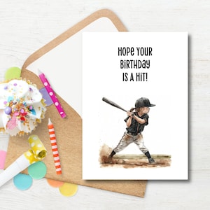 Kleines Mädchen Baseball Geburtstagskarte, Softball Geburtstagskarte für Mädchen, Home Run Geburtstagskarte, bedruckbar, Sofort Download